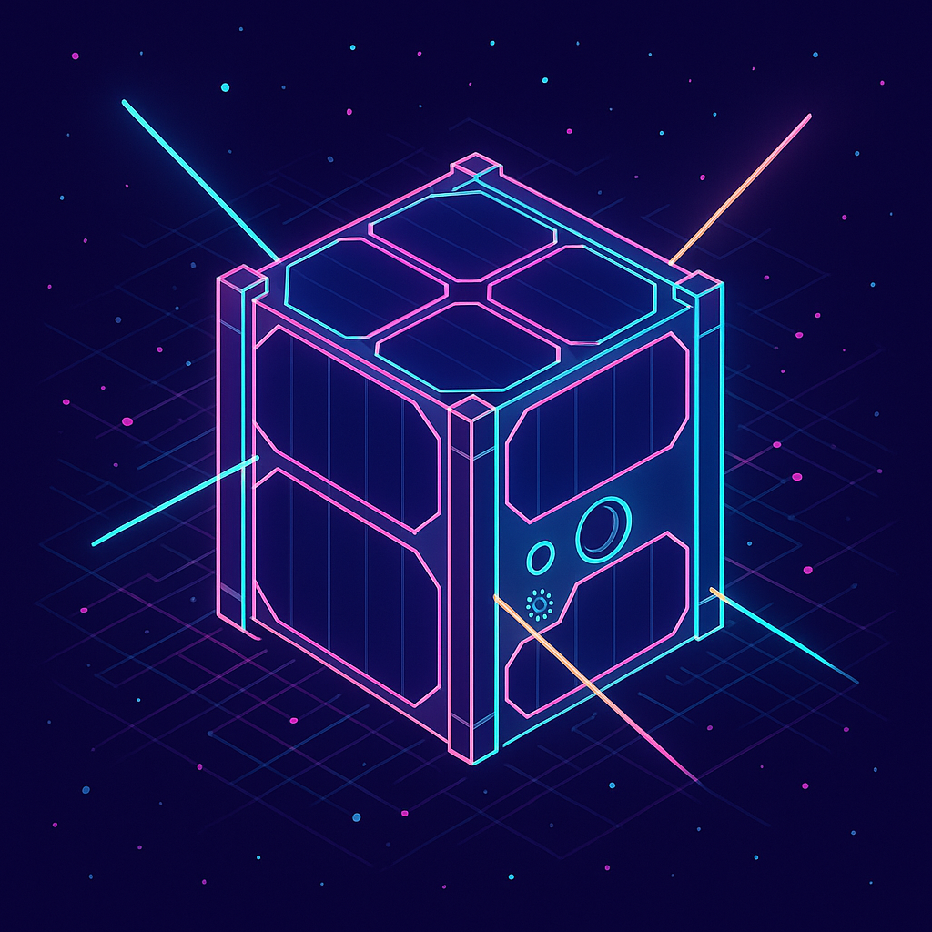 Planos de un cubesat en el espacio